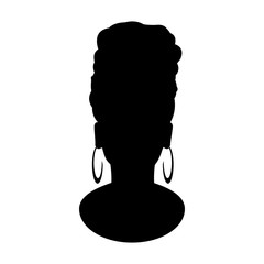 Black silhouette of an african woman on a white background. Ethnic. Africa. Vector illustration