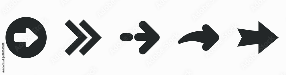 Poster set of flat arrows. collection of concept arrows for web design, mobile apps and more.