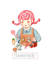 Girls, literature, small fresh, beautiful women, girls, girls, children, children, toys, candy, sweet, lovely, budding, pink, illustrations, pockets, sweet,