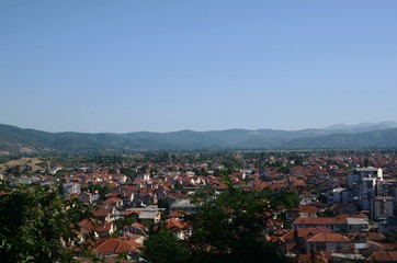 Macédoine du Nord : Entrée, rues, ruelles et panorama sur les hauteurs de la vieille ville et du...