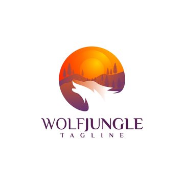 logo ilustration wolf