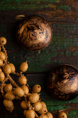 Two Brown chocolate candy top view