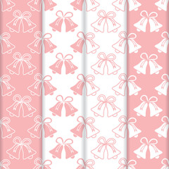 4 Christmas, New Year 2019 backgrounds with bells.