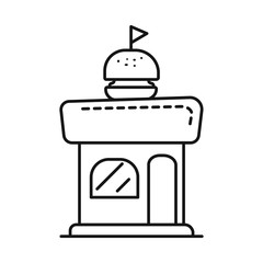 Isolated object of kiosk and burger symbol. Collection of kiosk and place vector icon for stock.