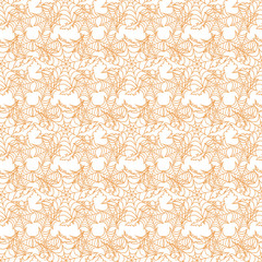 Halloween vector seamless pattern with web and bat