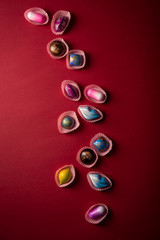 Food background with set of sweet candies