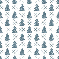 Seamless pattern Christmas tree origami. New Year