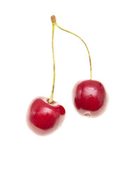 Ripe cherry berries on a white background