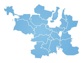 Outline blue map of Hyderabad