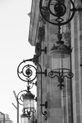 old street light on white background bordeaux