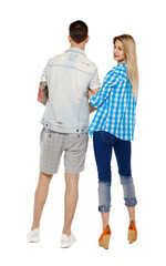 Back view of a stylish couple.