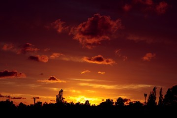 Obraz premium cloudy sky and sunset at evening