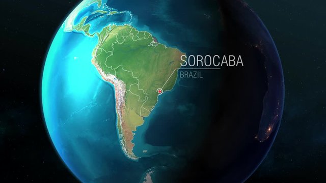 Brazil - Sorocaba - Zooming from space to earth