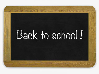 Obraz premium Back to school in french on a slate