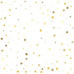 Vector illustration. Abstract pattern of random falling gold dots.