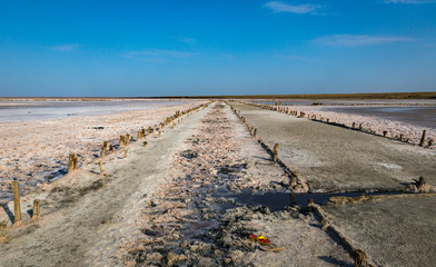 Pink salt lake