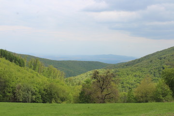 Fototapeta premium landscape with mountains and clouds