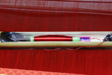 hand loom silk sarees weaving process threading material
