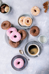 Fototapeta na wymiar Sweet donuts with coffee