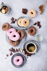 Obraz na płótnie Canvas Sweet donuts with coffee