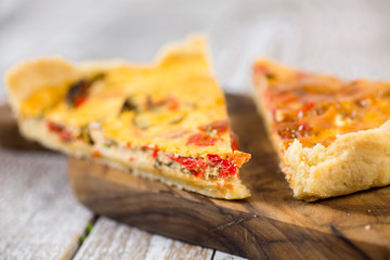 pieces of tasty vegetable tart