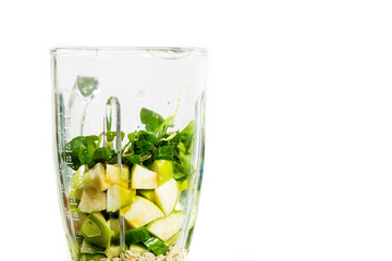 fruit and vegetables in a blender