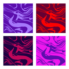 Set background style decorative abstract flowing