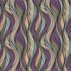 seamless positive vector of wavy lines, colorful print for girls and boys, abstract liquid pattern, bright background of curves