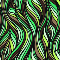 seamless positive vector of wavy lines, colorful print for girls and boys, abstract liquid pattern, bright background of curves