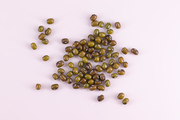 Green mung beans. Isolated on white background 