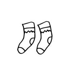 Hand drawn pair of socks vector