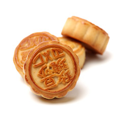 Mid-Autumn Festival moon cake on white background