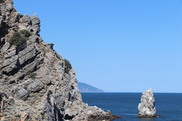 Cliff called "Sale" in the Black sea close to South cost of Crimea 