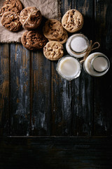 Fototapeta na wymiar Homemade cookies with milk
