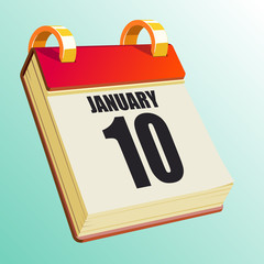 January 10 on Red Calendar