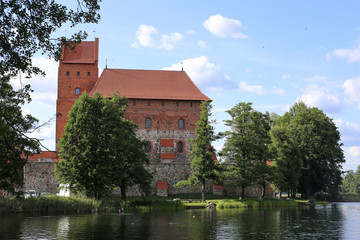 Fototapeta na wymiar Trakai castle, Trakai Island Castle Museum. Trakai village, Lithuania.