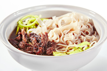 Traditional Vietnamese Soup Pho Bo with Beef Meat Isolated