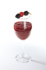 Fresh Homemade Berry Smoothie in Trendy Jester Red Fiesta Color