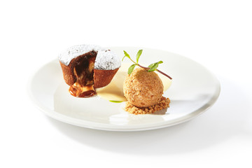 Whole Hot Chocolate Fondant with Ice Cream Ball