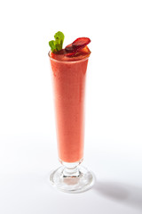 Fresh Homemade Berry Smoothie in Trendy Red-Orange Fiesta Color