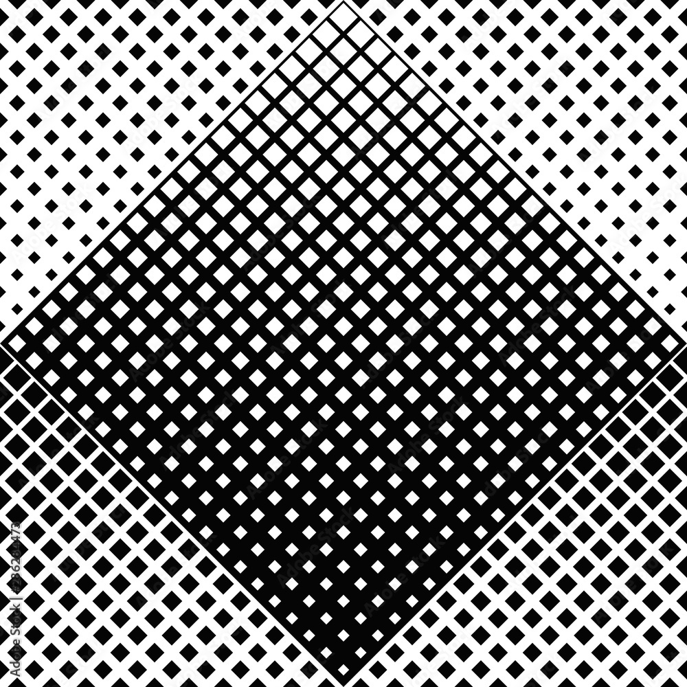 Poster geometrical monochrome seamless square pattern background - black and white vector design from squar