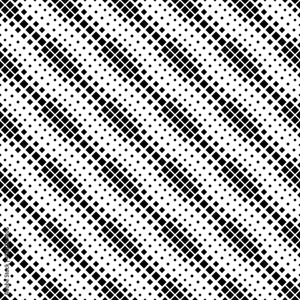 Poster black and white seamless geometrical square pattern background - abstract vector graphic design from
