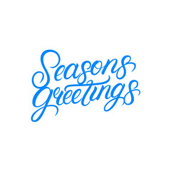 Seasons greetings han written lettering text.