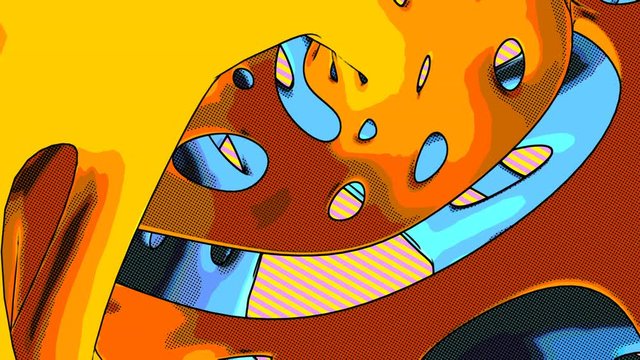 Seamless animation of a abstract tunnel swirl.  Colorful background cartoon hand drawn style 