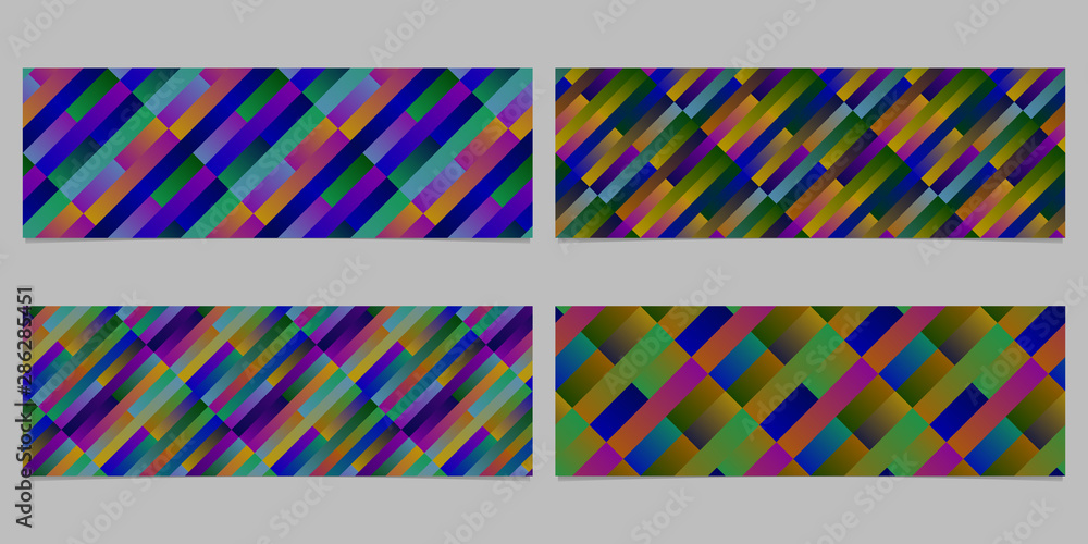 Aufkleber gradient geometrical diagonal stripe pattern banner template set - abstract vector graphic