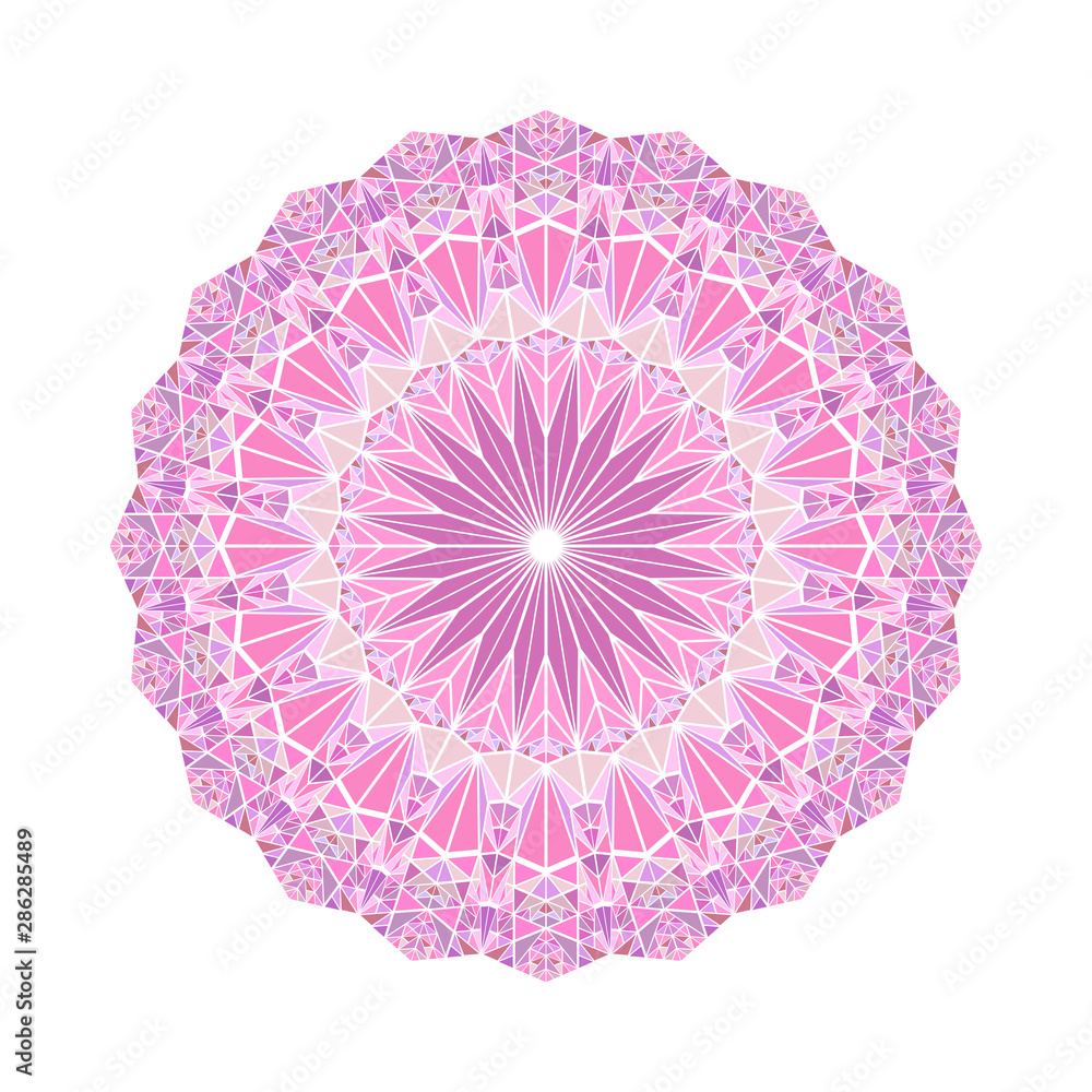 Poster geometrical colorful triangle tile ornament mandala - abstract ornamental round circular vector elem