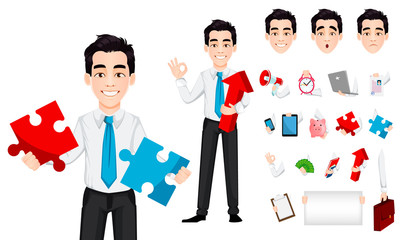 Handsome businessman cartoon character