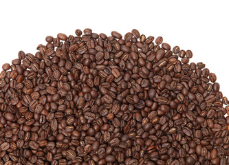 Coffee beans isolated on white background. Each bean have to clipping path on white background