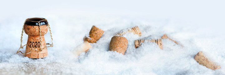 Champagne corks at the turn of the year