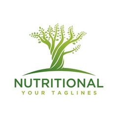 Minimalist tree silhouette vector logo